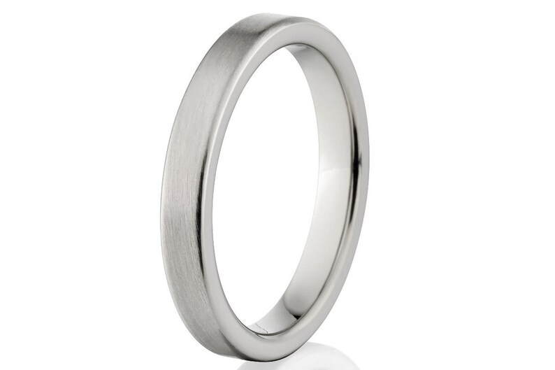 New 3mm Wide Comfort Fit Ring Titanium 3F-B image 1