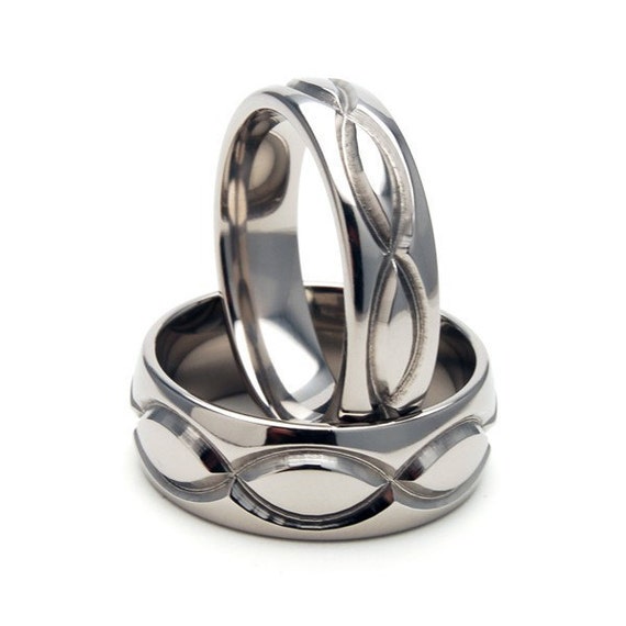 Combo of 2 silver couple ring and Yellow Gold Infinity Band Ring for Her  Ring for Women