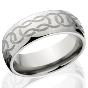 Custom Lasered Celtic Ring Made In Titanium: 8HR-C4L