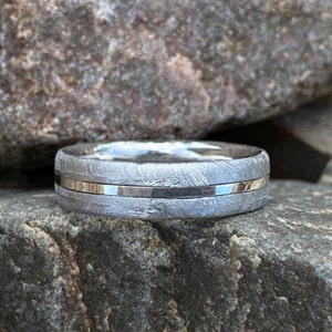 Gibeon Meteorite Wedding Band Custom Mens Rings 6mm Wide Meteorite Ring ...