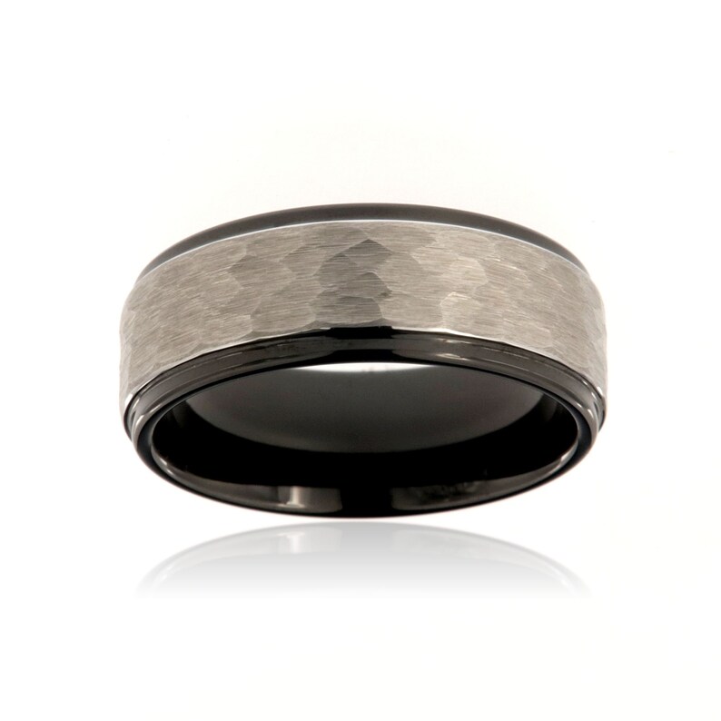 8mm Heavy Tungsten Carbide Two Tone Men's Ring With Etsy