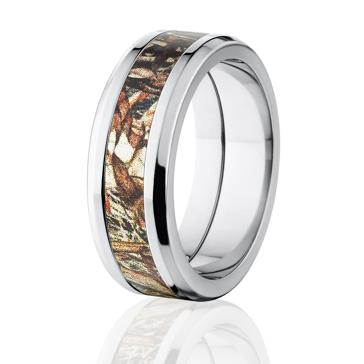 His and her matching deals camo wedding ring sets