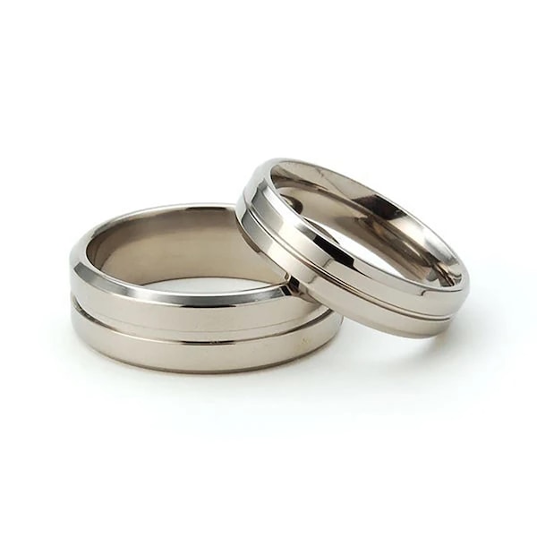 Nieuwe titanium bijpassende ringenset: voor hem en haar: 7B1GP.5B1GP