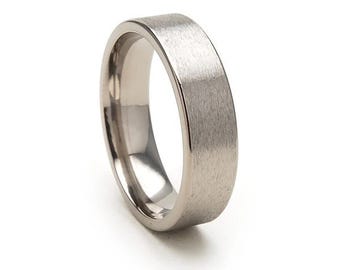 New 6mm Wide Comfort Fit Titanium Ring - 6F-ST