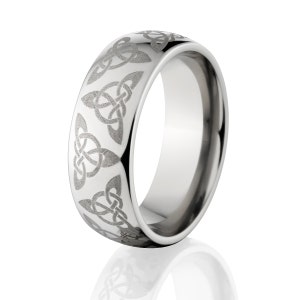 Custom Lasered Celtic Ring Made In Titanium: 8HR-C8L