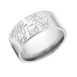 Personalisierte 10 mm breite Titan Ente Band, Ente Band Eheringe