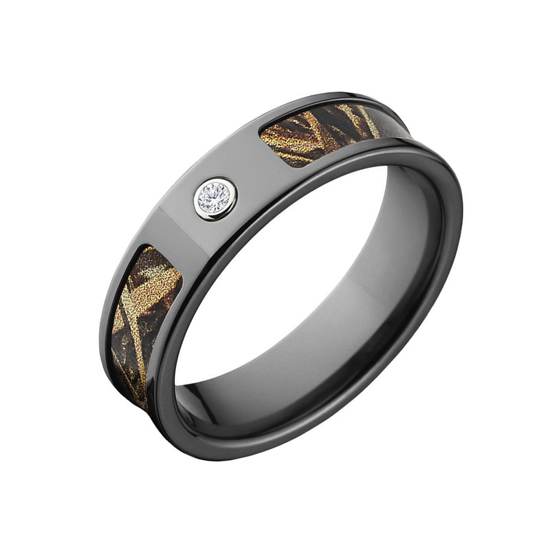 Black Zirconium RealTree Max5 Bezel Ring Bezel Engagement Ring Camo Ring Bezel Licensed Official RealTree Ring : 6F-BEZEL-MAX5 image 3