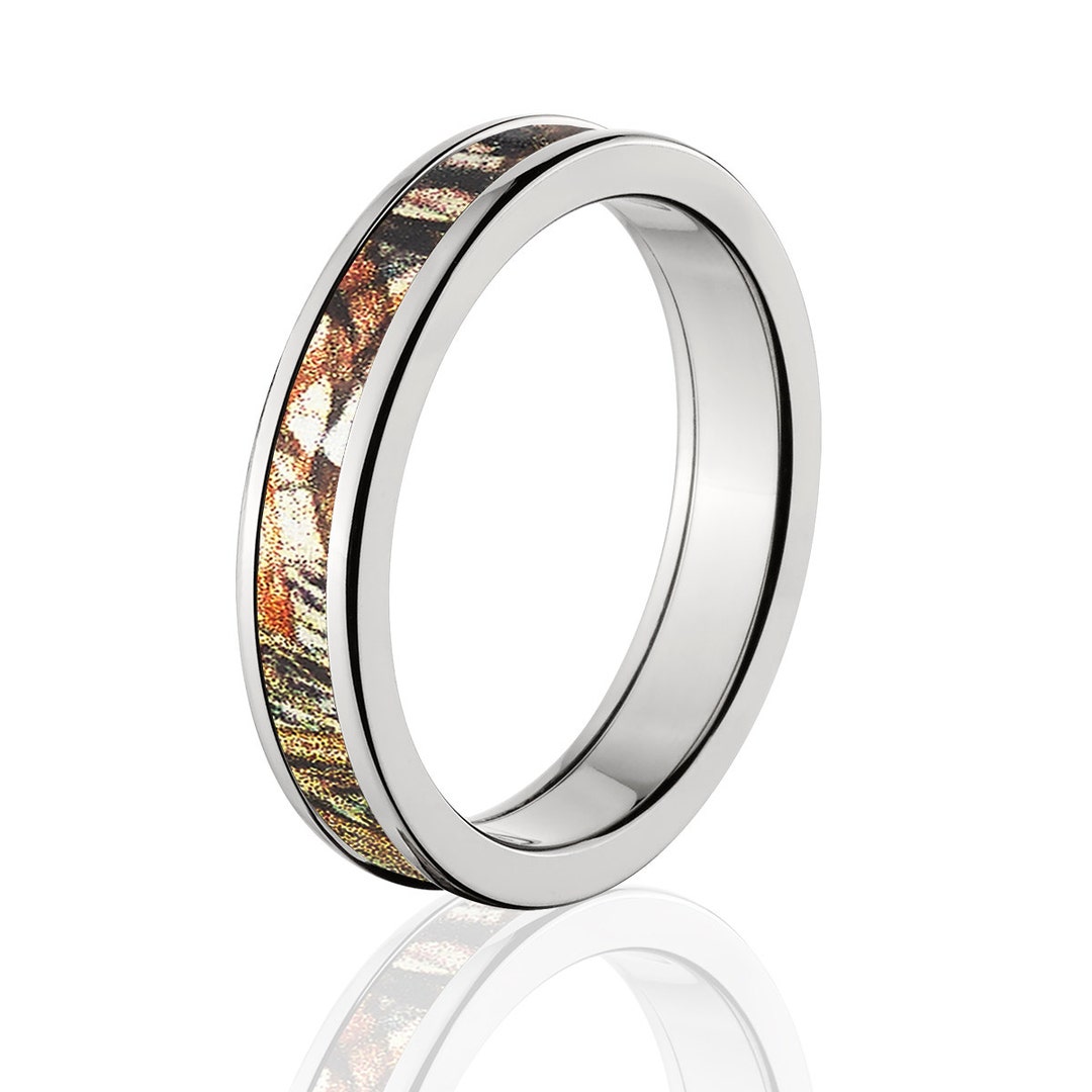 Camo Rings Mossy Oak Duckblind Camo Ring, Cobalt Chrome 4 Mm Wedding Band ...