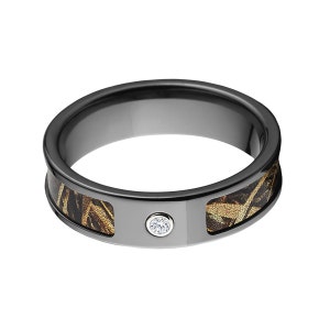 Black Zirconium RealTree Max5 Bezel Ring Bezel Engagement Ring Camo Ring Bezel Licensed Official RealTree Ring : 6F-BEZEL-MAX5 image 2