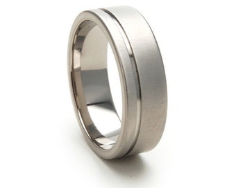 New 7mm Wide Comfort Fit Titanium Ring - 7FGOC-XB