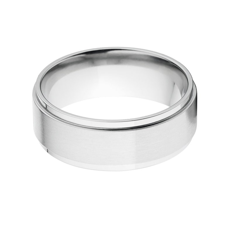Two Tone Finish Cobalt Wedding Band Custom Made Cobalt Ring Cobalt Wedding Ring CB-8RC-BC
