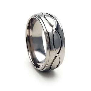 New ETERNITY Design Titanium Ring, Modern Band 4-17: 8HRRC-T1-INFINITY
