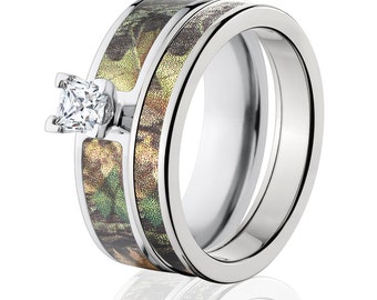 Parure de alliances en chrome cobalt, joncs camouflage New Breakup Mossy Oak