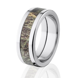 NEW 8MM Flat Branded Mossy Oak Titanium Ring, New Break Up Pattern: 8P-NBU image 1