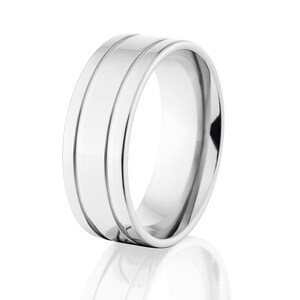USA Made Cobalt Rings,Wide Cobalt Rings, Cobalt Chrome Wedding Band: CB-8F2G-P