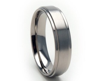 New 5mm Wide Comfort Fit Titanium Ring - 5RC-BC