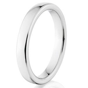 New USA Made 4 mm Polish Cobalt Ring, Modern Cobalt Wedding Bands 4-17:  COB-4HR-P