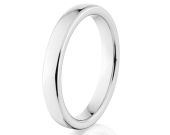 New USA Made 4 mm Polish Cobalt Ring, Modern Cobalt Wedding Bands 4-17:  COB-4HR-P