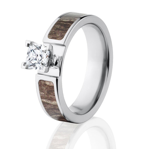 Mossy Oak Bottomland Camo Rings, Camouflage Engagement Rings Cob
