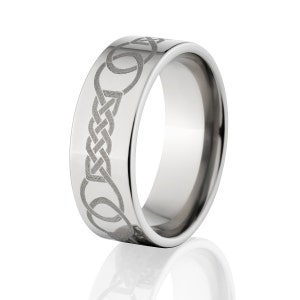 Custom Lasered Celtic Ring Made In Durable Cobalt: C-8F-C7L