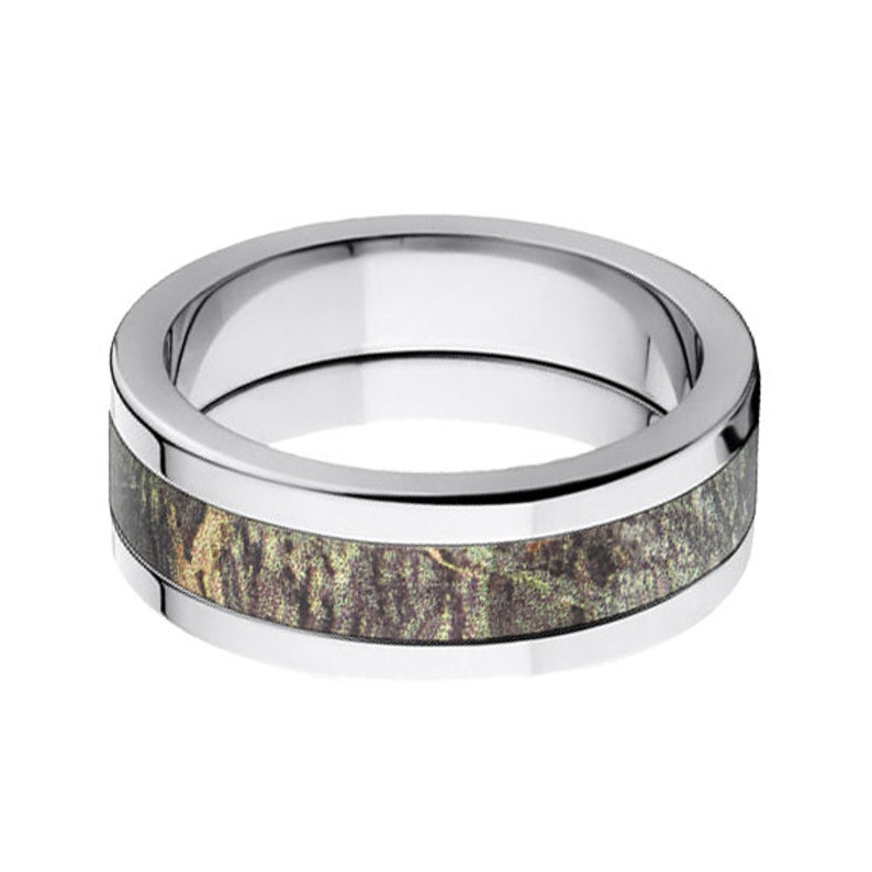 NEW 8MM Flat Branded Mossy Oak Titanium Ring, New Break Up Pattern: 8P-NBU image 3