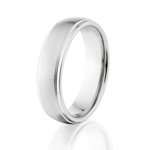 Cobalt Chrome Wedding Band, 6mm Comfort Fit Ring with Brushed Satin Finish, USA Made