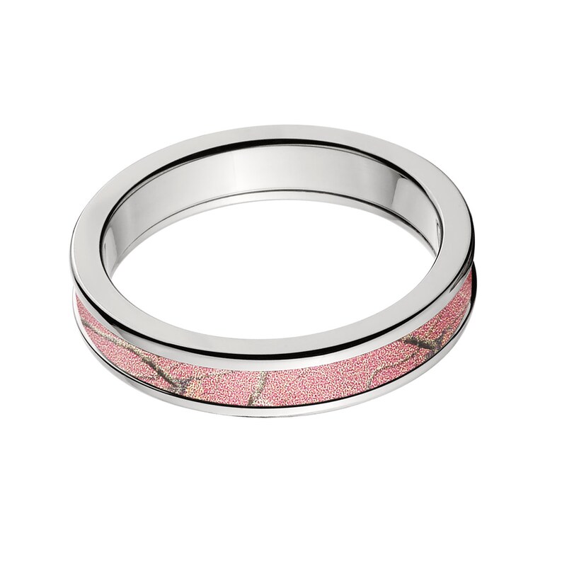 Camouflage Wedding Band Custom Camo Wedding Ring Realtree Pink Etsy