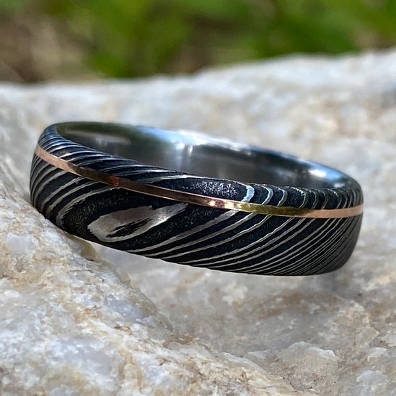Damascus rose gold best sale ring