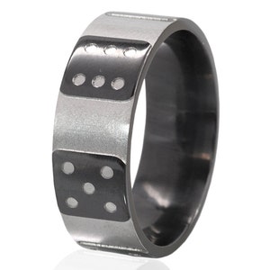 New Dice  Ring, Black and Silver Dice Ring, Carved Dice Ring, Dice Jewelry: BZ-8F-M-Dice
