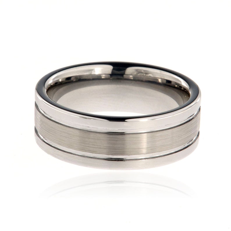 8mm Heavy Tungsten Carbide Ring With Premium Two Tone Finish Etsy