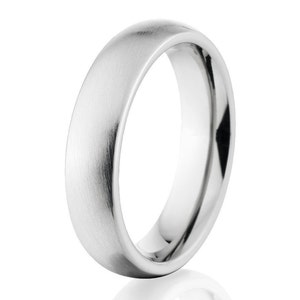 Cobalt Chrome Rings, Cobalt Wedding Band, 5mm Cobalt Ring USA Made Wedding Ring : CB-5HR-B