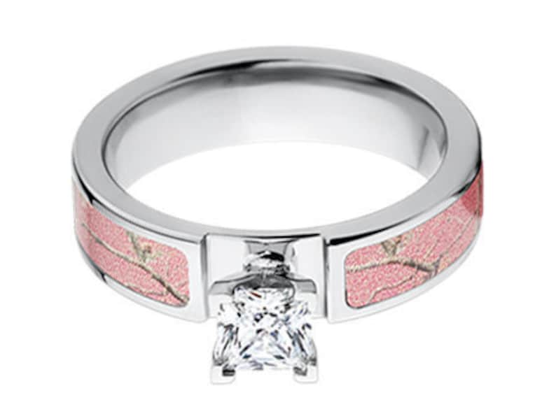 Realtree AP Pink Camo Rings w/ 1 CTW 14k Prong Setting Womens Etsy