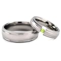 Matching 7 mm and 5 mm Titanium Rings Made in the USA: 7hr2g-xb.5hr2g-xb-tens-u.pic
