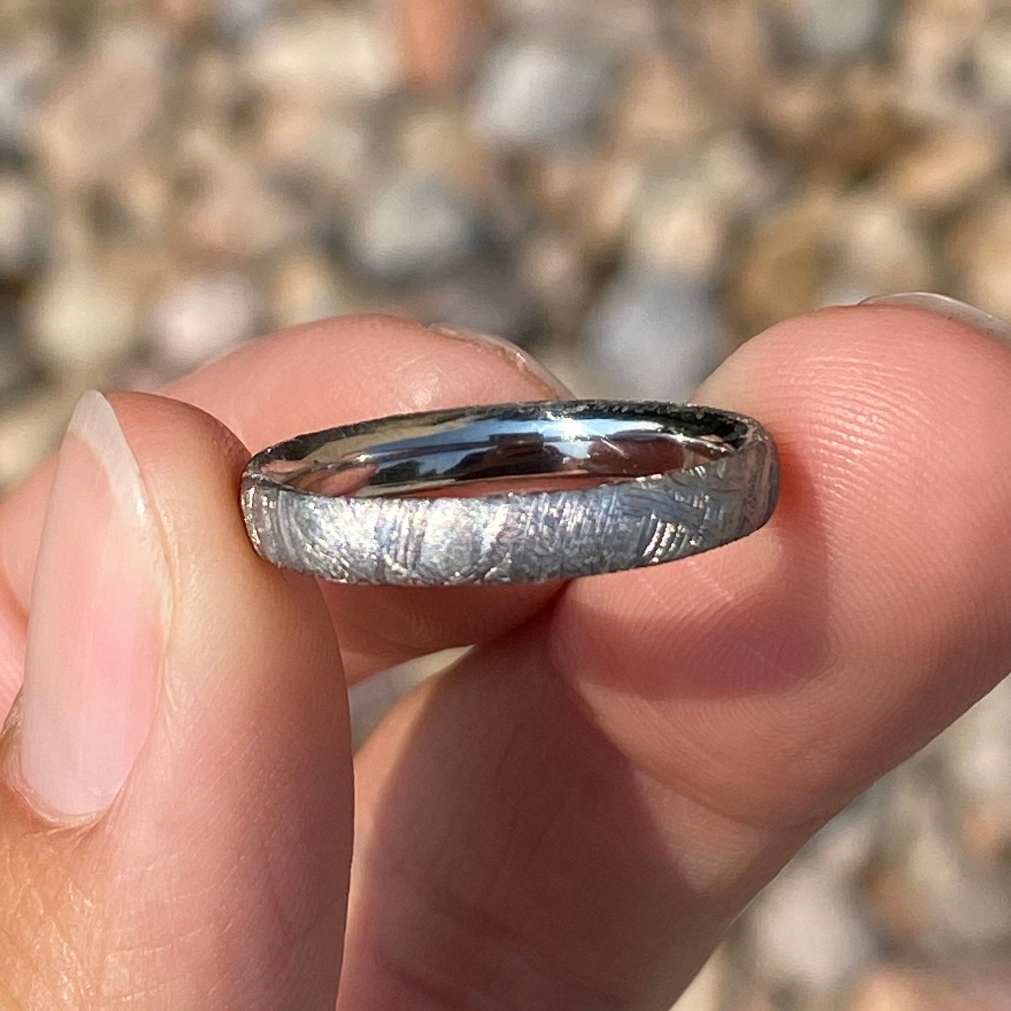 Rusted meteorite ring sale