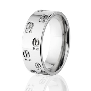 Elk Track Titanium Ring, Titanium Bands, Men&#39;s Rings, Titanium Rings: 8F-ElkTrackO