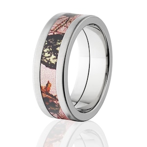 Roze breakup cross geborstelde afwerking, camouflageringen, camouflagetrouwringen: 8F-XB-PinkBU