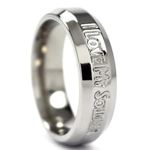 Nuevo anillo de titanio de 6 mm hecho a medida - Amo a mi soldado: 6B-Amo a mi soldado