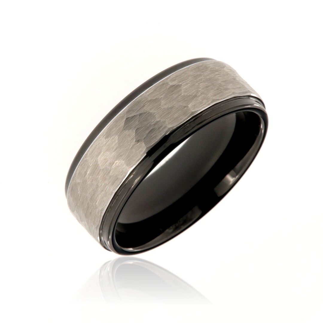 8mm Heavy Tungsten Carbide Two Tone Men's Ring With Etsy