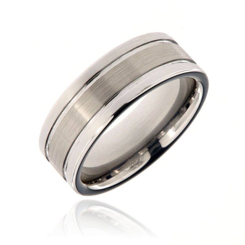 8mm Heavy Tungsten Carbide Ring With Premium Two Tone Finish Etsy