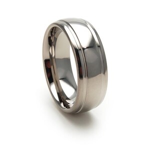 New 8mm Wide Comfort Fit Titanium Ring - 8HR2SG-P