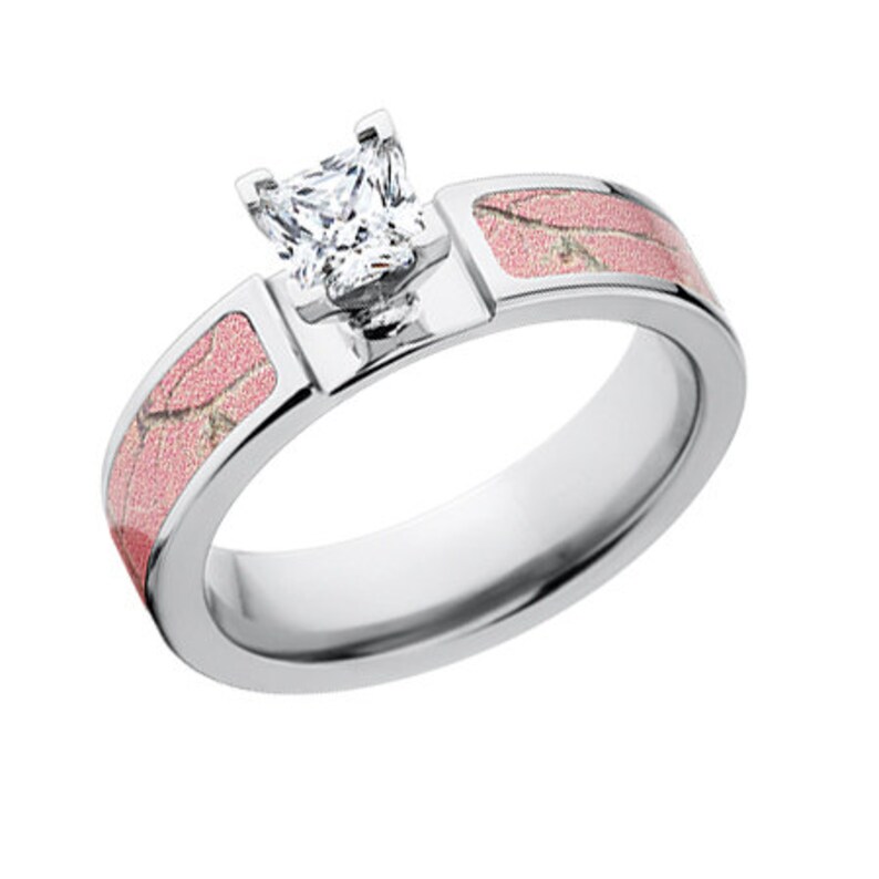 Realtree AP Pink Camo Rings W/ 1 CTW 14k Prong Setting Womens Etsy