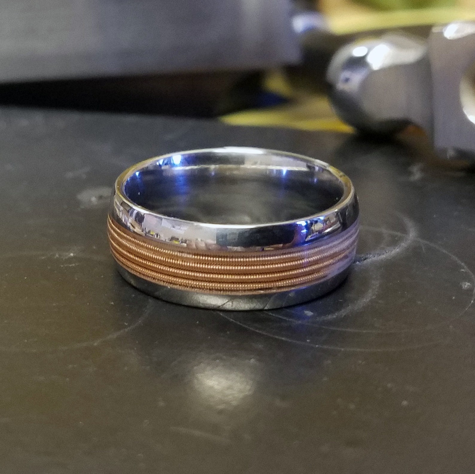 Titanium Guitar String Ring Custom Made Bands USA Made to Order Fast ...