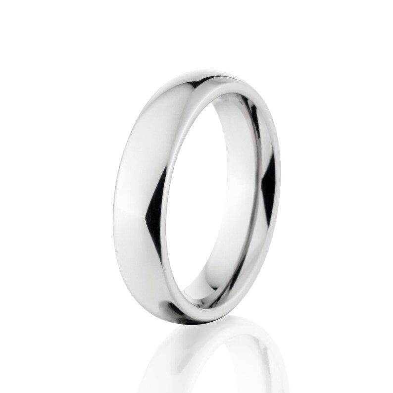 New Cobalt Matching Ring Set USA Made Cobalt Wedding Bands: COB-5HRP.2HRP image 3
