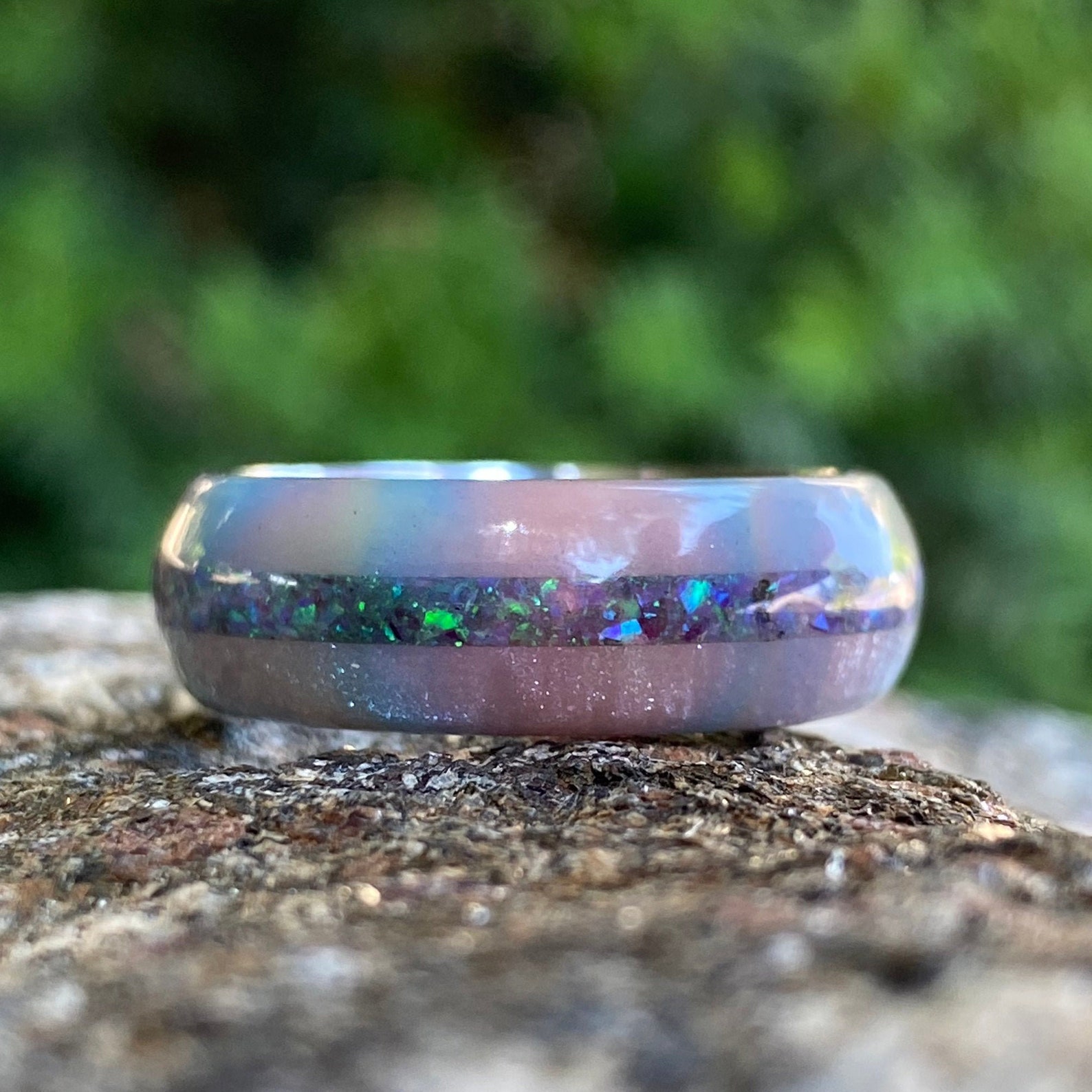 Diamondcast Wedding Ring Opal Rings USA Made Pink Custom Rings Etsy