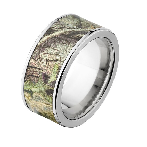New 10mm Titanium Licensed Realtree Green Camo Ring Camo Wedding