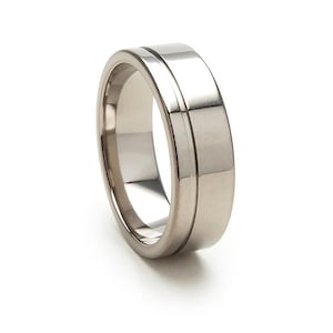 New 7mm Wide Comfort Fit Titanium Ring - 7FGOC-P