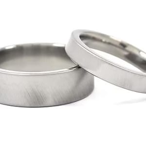 Titanium Rings For Him And Her, Matching Wedding Rings, Titanium Bands: 8F-XB.4F-XB