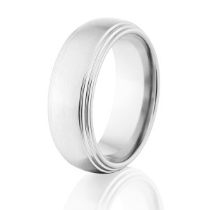 Cobalt Wedding Band Cobalt Ring Custom Wedding Band USA Made Quality Mens Ring Wedding Ring :  CB-8HR2S-B