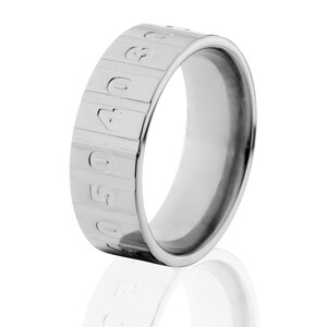 football ring football titanium band titanium weddign band : 8F-Yardage-Sports-Polished