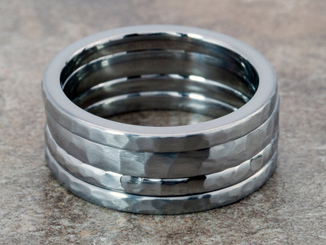 Stack Rings Titanium Custom Made Stackable Rings, Titanium Rings, 2mm Bands: 2FHB-2FHB-3FHB ...